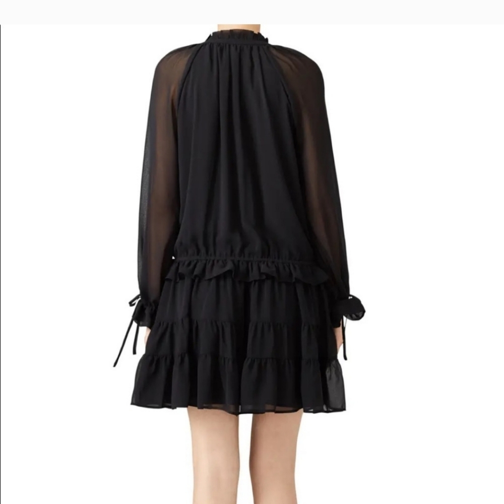 Rebecca Minkoff Black Whimsigoth  Long Sleeve sheer  Goth Dress